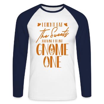 Thanksgiving Funny Dwarves Costume Autumn - Unisex Long Sleeve Baseball T-Shirt - white/navy - Front - Nik (191cm)