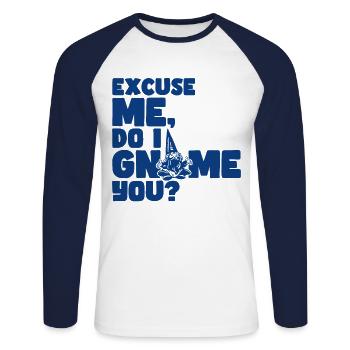 Thanksgiving Funny Gnomes Costume Autumn - Unisex Long Sleeve Baseball T-Shirt - white/navy - Front - Nik (191cm)