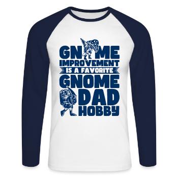 Thanksgiving Funny Dwarves Costume Autumn - Unisex Long Sleeve Baseball T-Shirt - white/navy - Front - Nik (191cm)