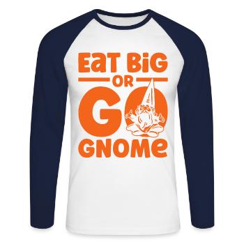 Thanksgiving Funny Dwarves Costume Autumn - Unisex Long Sleeve Baseball T-Shirt - white/navy - Front - Nik (191cm)