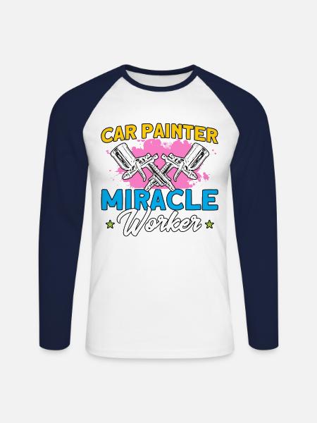Vehicle Painter Car Painter Geschen - Unisex Long Sleeve Baseball T-Shirt - white/navy