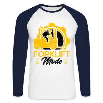 Forklift Driver Forklift Mode Gift - Unisex Long Sleeve Baseball T-Shirt - white/navy - Front - Nik (191cm)