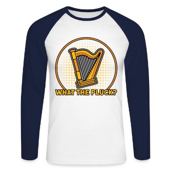 Harpiste Harpiste Joueur De Harpe Professeur Orchestre - T-shirt baseball manches longues Homme - blanc/marine - Devant - Nik (191cm)