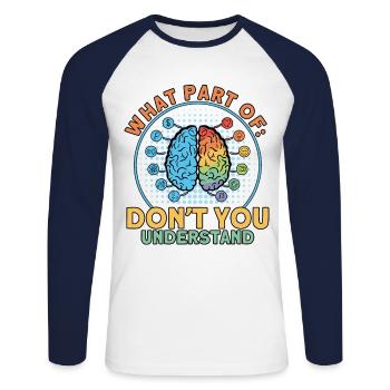 Neurobiologie Neuroscientifique Cadeau - T-shirt baseball manches longues Homme - blanc/marine - Devant - Nik (191cm)