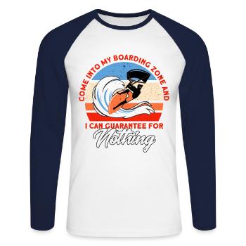Kiteboarder Kitesurfer Kiten Kiteboard Geschenk - Unisex Baseballshirt langarm - Weiß/Navy - Vorne - Nik (191cm)