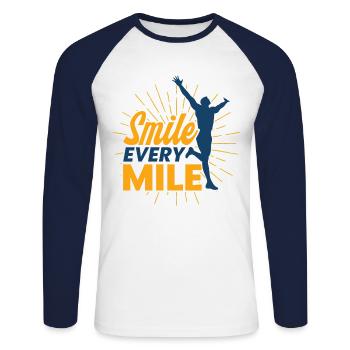 Runner Half Marathon Jogging Gift - Unisex Long Sleeve Baseball T-Shirt - white/navy - Front - Nik (191cm)