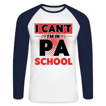 Medical Education Studies Pre-Clinic Gift - Unisex Long Sleeve Baseball T-Shirt - white/navy - Front - Nik (191cm)