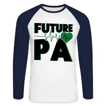 Medical Education Study Medical Student - Unisex Long Sleeve Baseball T-Shirt - white/navy - Front - Nik (191cm)