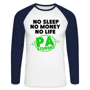 Pre-Clinic Studies Assistant Physician Gift - Unisex Long Sleeve Baseball T-Shirt - white/navy - Front - Nik (191cm)