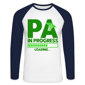 Pre-Clinic Assistant Physician Medical Training - Unisex Long Sleeve Baseball T-Shirt - white/navy - Front - Nik (191cm)