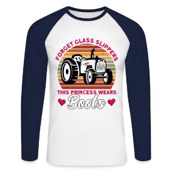 Bauernhof Traktor Landwirt Geschenk - Unisex Baseballshirt langarm - Weiß/Navy - Vorne - Nik (191cm)