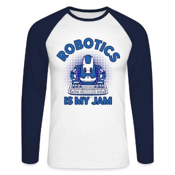 Robotics Engineer Engineer Teacher Technology - Unisex Long Sleeve Baseball T-Shirt - white/navy - Front - Nik (191cm)