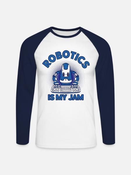 Robotics Engineer Engineer Teacher Technology - Unisex Long Sleeve Baseball T-Shirt - white/navy