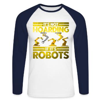 Robotics Robotics Engineer Robot Gift - Unisex Long Sleeve Baseball T-Shirt - white/navy - Front - Nik (191cm)