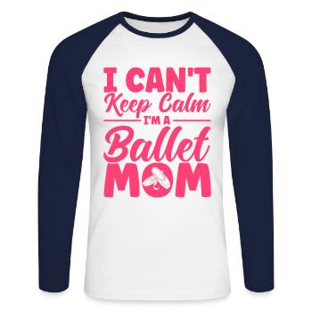 Ballet Dance Ballerina Ballet Girl Gift - Unisex Long Sleeve Baseball T-Shirt - white/navy - Front - Nik (191cm)