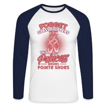 Ballerina Ballet Girl Ballet Dancer - Unisex Long Sleeve Baseball T-Shirt - white/navy - Front - Nik (191cm)