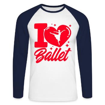 Ballet Dancer Ballet Dance Ballet Girls - Unisex Long Sleeve Baseball T-Shirt - white/navy - Front - Nik (191cm)