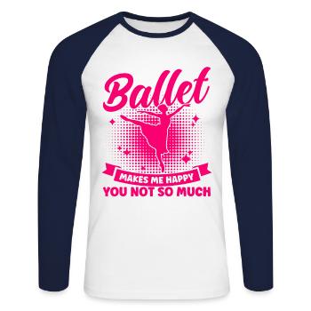 Ballerine Ballet Dancer Ballet Girls - T-shirt baseball manches longues Homme - blanc/marine - Devant - Nik (191cm)