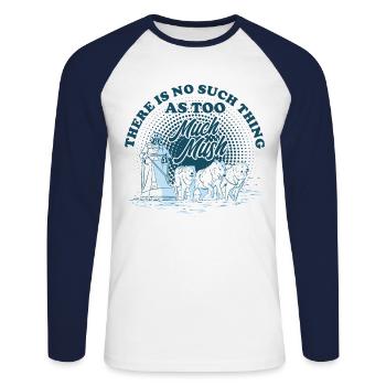 Sled Dog Racing Dog Sled Husky Owners - Unisex Long Sleeve Baseball T-Shirt - white/navy - Front - Nik (191cm)