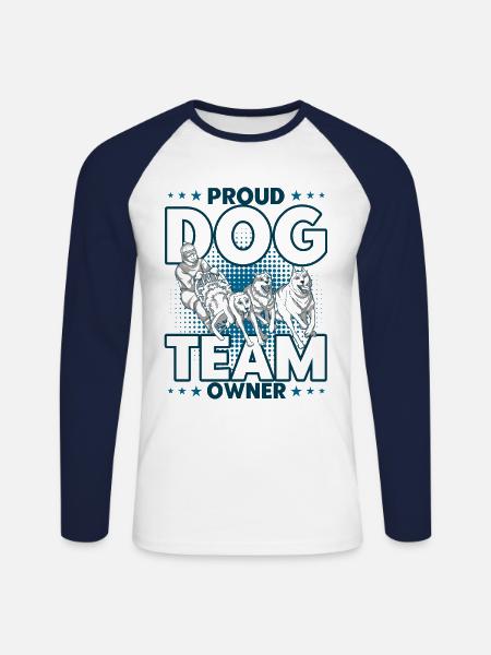 Dog sledding Dog sledding Sledding - Unisex Long Sleeve Baseball T-Shirt - white/navy