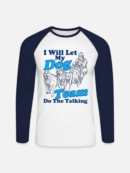 Dog sledding Sledding Dog sledding - Unisex Long Sleeve Baseball T-Shirt - white/navy