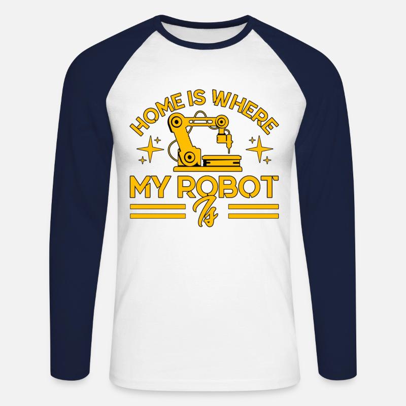 Engineer Teacher Technology Robotics Gift - Unisex Long Sleeve Baseball T-Shirt - white/navy