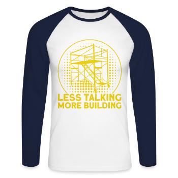 Scaffolding Scaffolding Scaffolding Gift - Unisex Long Sleeve Baseball T-Shirt - white/navy - Front - Nik (191cm)