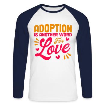 Adoptive parents Adoption of children Foster parents - Unisex Long Sleeve Baseball T-Shirt - white/navy - Front - Nik (191cm)