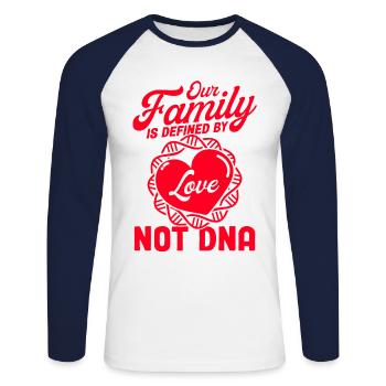 Adoption Foster Parents Adoptive Parents Gift - Unisex Long Sleeve Baseball T-Shirt - white/navy - Front - Nik (191cm)