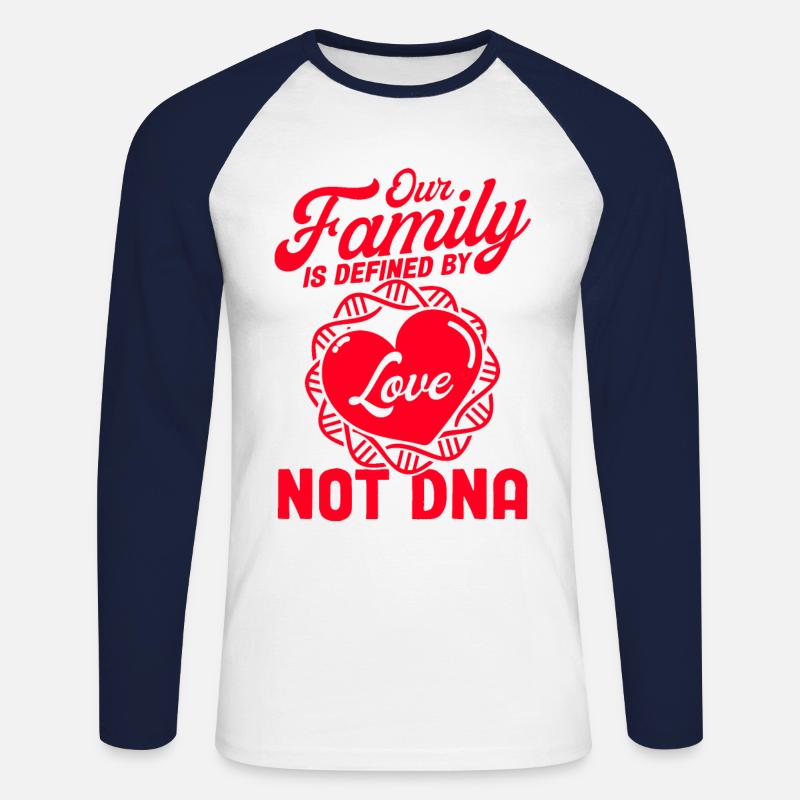 Adoption Pflegeeltern Adoptiveltern Geschenk - Unisex Baseballshirt langarm - Weiß/Navy