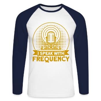 Morse code broadcast amateur radio amateur radio Gesche - Unisex Long Sleeve Baseball T-Shirt - white/navy - Front - Nik (191cm)