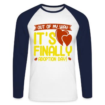 Adoption Adoption of children foster parents - Unisex Long Sleeve Baseball T-Shirt - white/navy - Front - Nik (191cm)