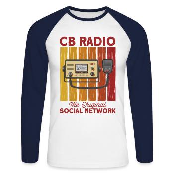 Morse code transmits amateur radio - Unisex Long Sleeve Baseball T-Shirt - white/navy - Front - Nik (191cm)
