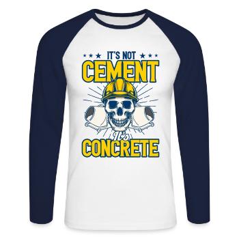 Travailleurs de la construction Constructeurs de béton Cadeau de bétonnière - T-shirt baseball manches longues Homme - blanc/marine - Devant - Nik (191cm)
