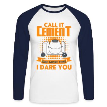 Constructeurs en béton armé Ouvriers de chantier de chantier don - T-shirt baseball manches longues Homme - blanc/marine - Devant - Nik (191cm)