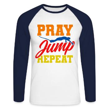 Bungee Jumping Bungee Jumping Extreme Sports Gift - Unisex Long Sleeve Baseball T-Shirt - white/navy - Front - Nik (191cm)