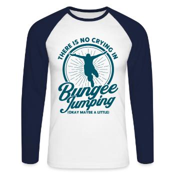 Bungy Jumping Bungee Jump Bungee Springer - Unisex Long Sleeve Baseball T-Shirt - white/navy - Front - Nik (191cm)