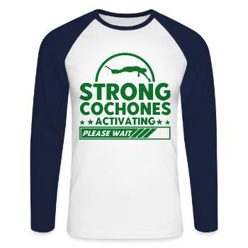 Bungee Jumping Bungee Jumping Extreme Sports Gift - Unisex Long Sleeve Baseball T-Shirt - white/navy - Front - Nik (191cm)