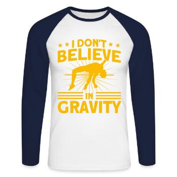 Pole Vault Athletics Jumping Gift - Unisex Long Sleeve Baseball T-Shirt - white/navy - Front - Nik (191cm)