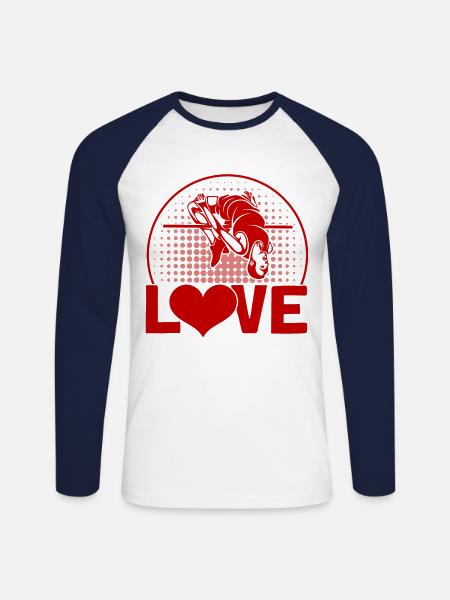 Springen Stabhochsprung Stabhochsprung Geschenk - Unisex Baseballshirt langarm - Weiß/Navy