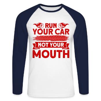 Drag Racing Drag Race Car Racing Gift - Unisex Long Sleeve Baseball T-Shirt - white/navy - Front - Nik (191cm)