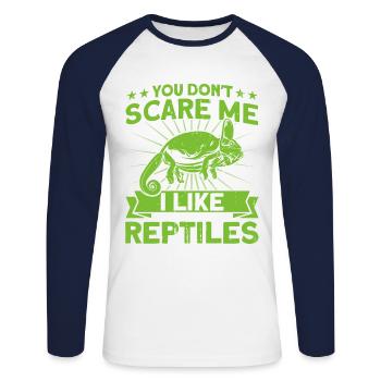 Snake Reptiles Reptiles Reptile Lovers Cadeau - T-shirt baseball manches longues Homme - blanc/marine - Devant - Nik (191cm)