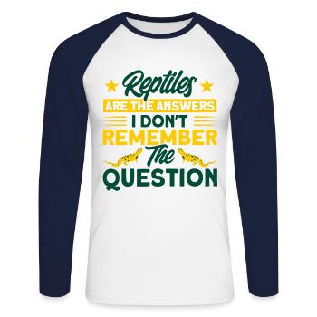 Reptile Serpent Reptiles Cadeau - T-shirt baseball manches longues Homme - blanc/marine - Devant - Nik (191cm)