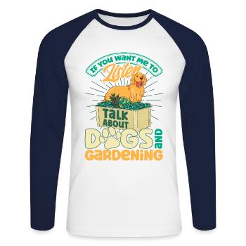 Hundehalter Hunde Gartenarbeit Geschenk - Unisex Baseballshirt langarm - Weiß/Navy - Vorne - Nik (191cm)