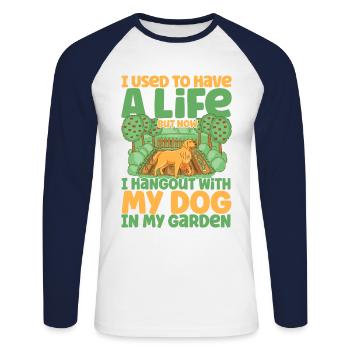 Hobbygärtner Hundehalter Garten Geschenk - Unisex Baseballshirt langarm - Weiß/Navy - Vorne - Nik (191cm)