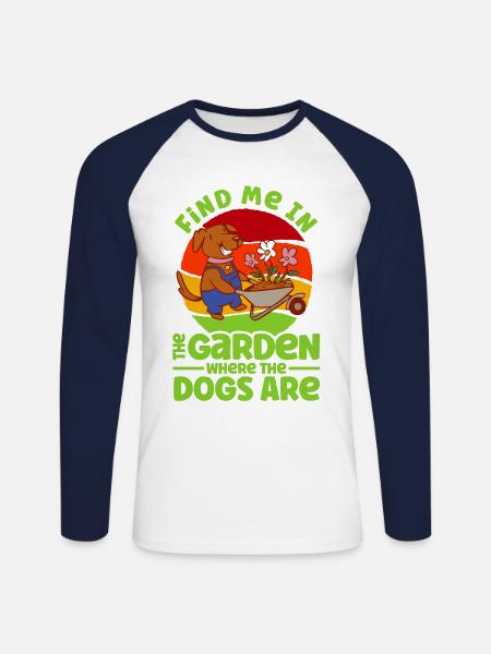 Garten Hunde Hundehalter Geschenk - Unisex Baseballshirt langarm - Weiß/Navy