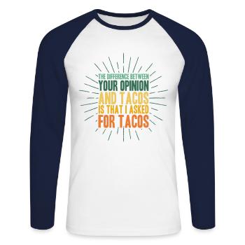 Sarcasm Sarcastic Irony Gift - Unisex Long Sleeve Baseball T-Shirt - white/navy - Front - Nik (191cm)