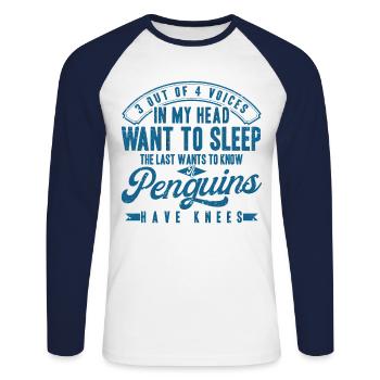 Black Humor Sarcasm Irony Gift - Unisex Long Sleeve Baseball T-Shirt - white/navy - Front - Nik (191cm)