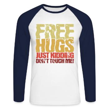 Irony Sarcastic Black Humor Gift - Unisex Long Sleeve Baseball T-Shirt - white/navy - Front - Nik (191cm)