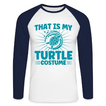 Sea turtles Sea turtle Turtle G - Unisex Long Sleeve Baseball T-Shirt - white/navy - Front - Nik (191cm)